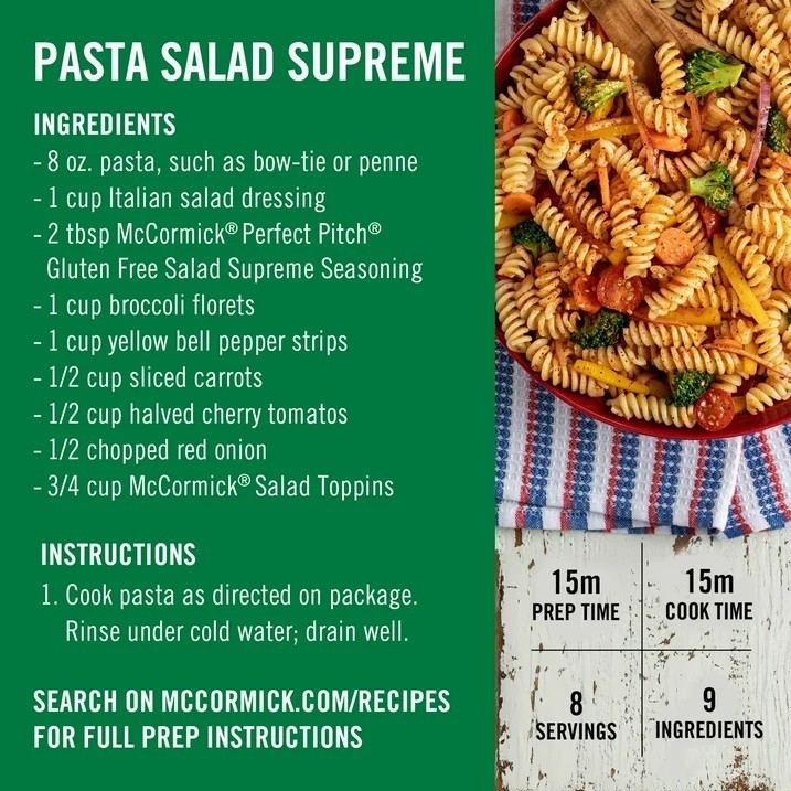 McCormick Perfect Pinch Salad Supreme Seasoning, 8.25 oz