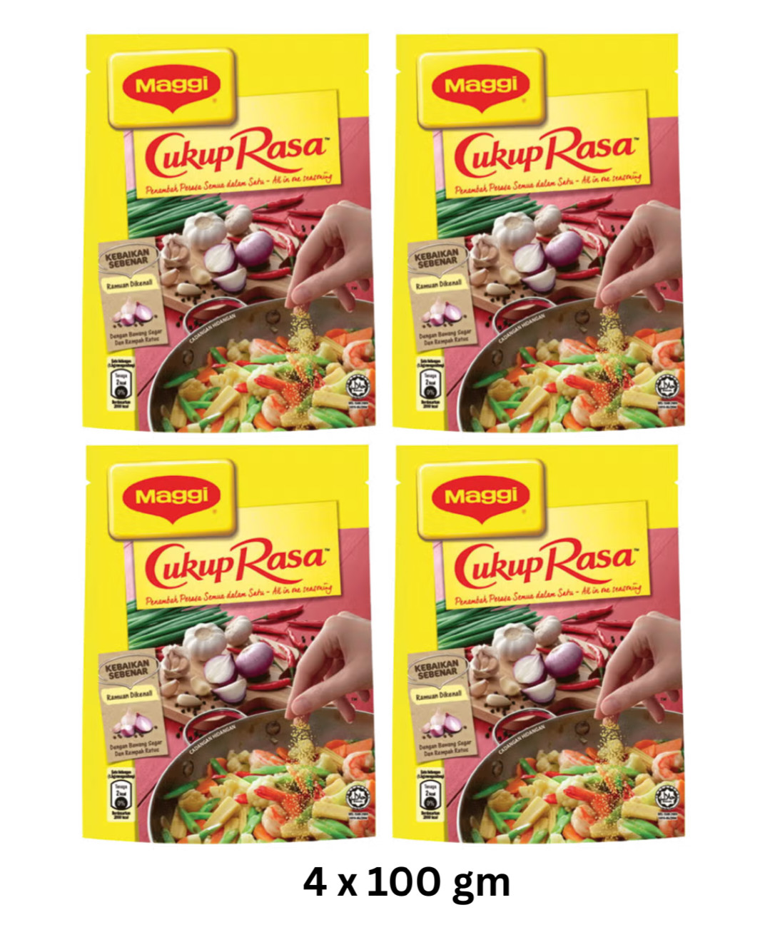 MAGGI Cukup Rasa All-in-One Seasoning 100g x 4 Halal Malaysian Cooking Spice