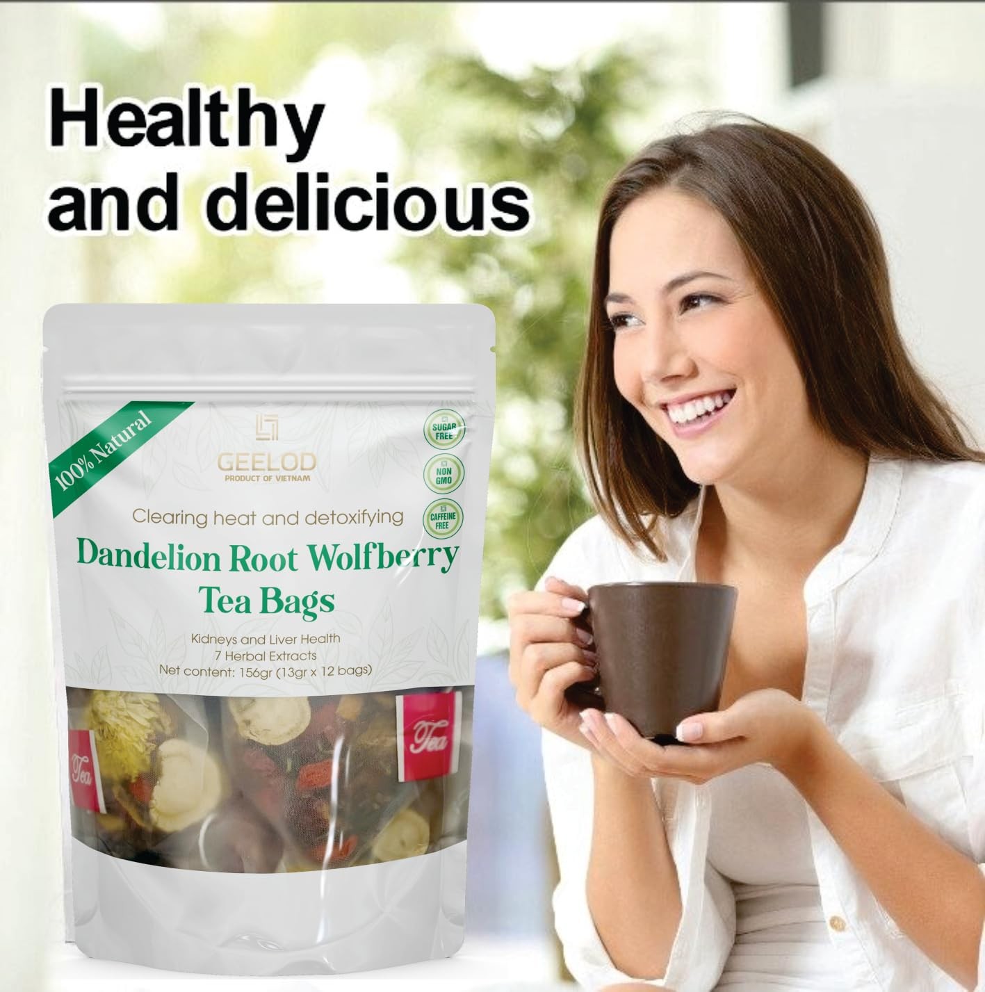 Premium Dandelion Root Wolfberry Tea Bags –