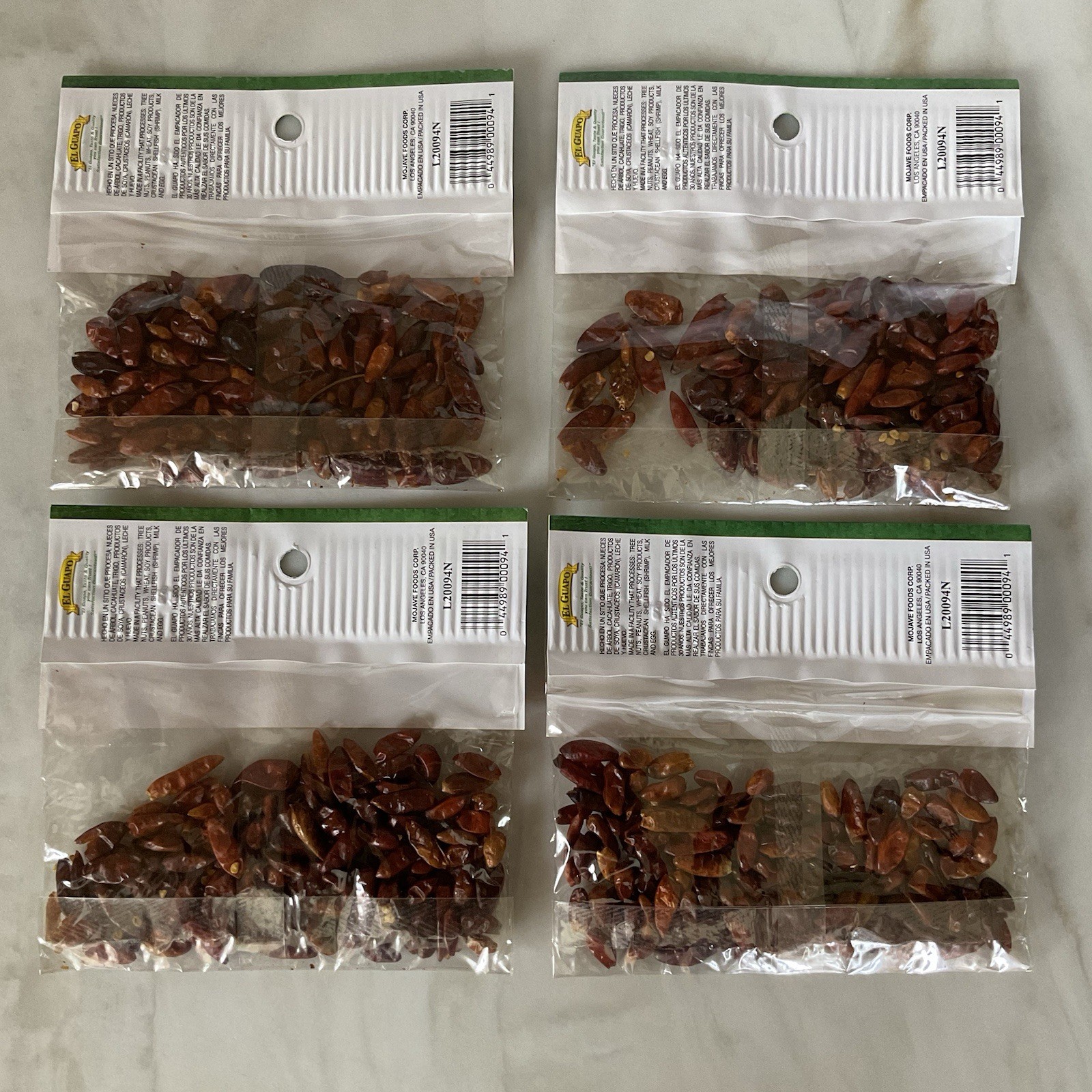 Pequin Chilies Whole Dried Chile Piquin Entero 4 pack