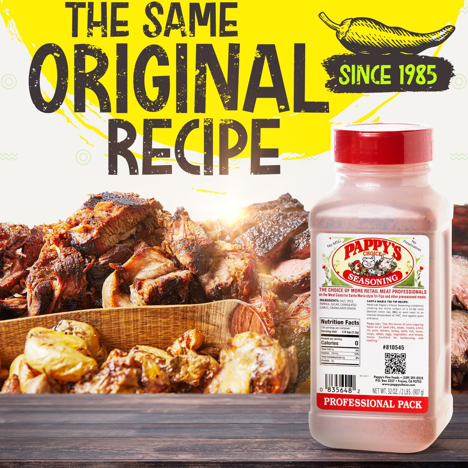 Pappy’s Choice Seasoning – Original. All-in-One Gourmet Steak & Meat Rub for Gri