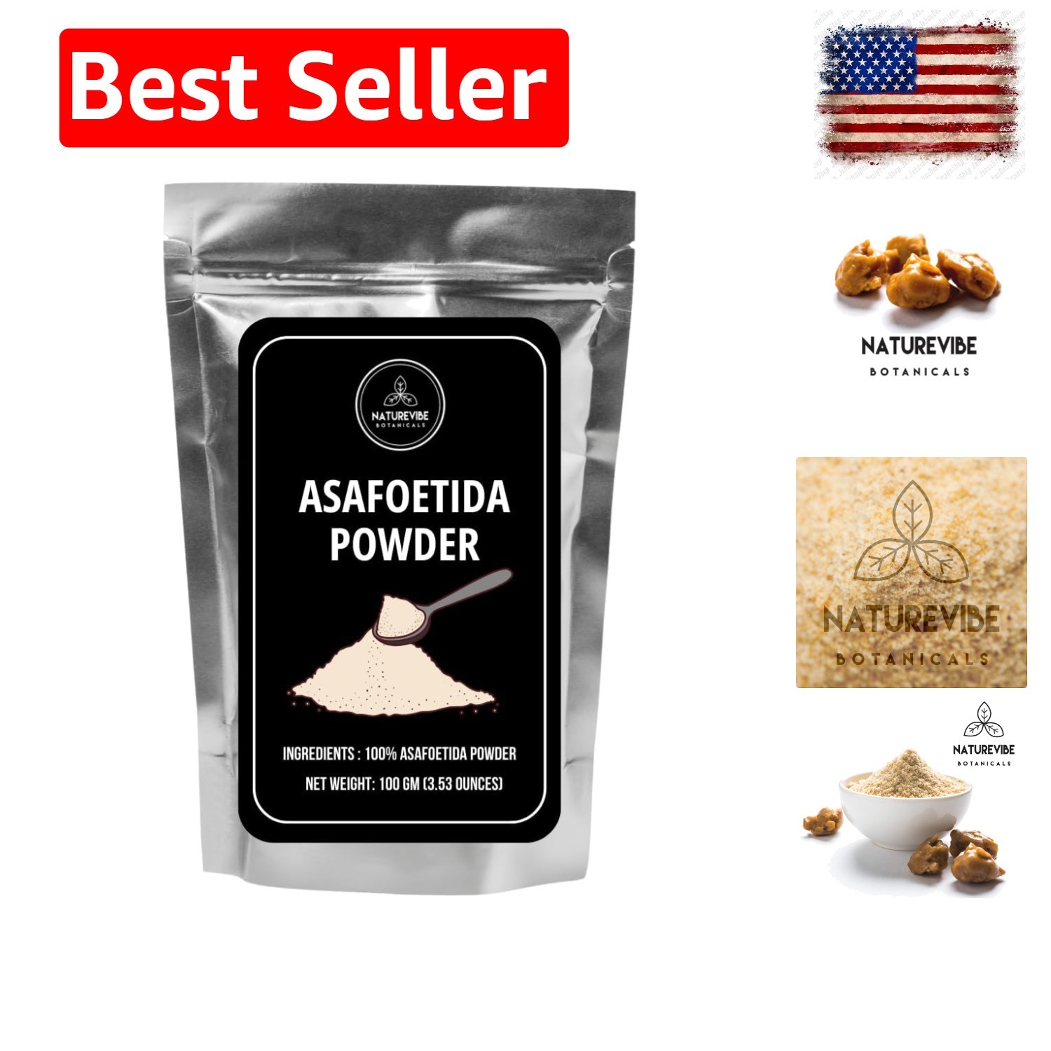Asafetida Powder 100gm Hing, Asafoetida Ground 3.53oz | Non-GMO and Gluten Fr…