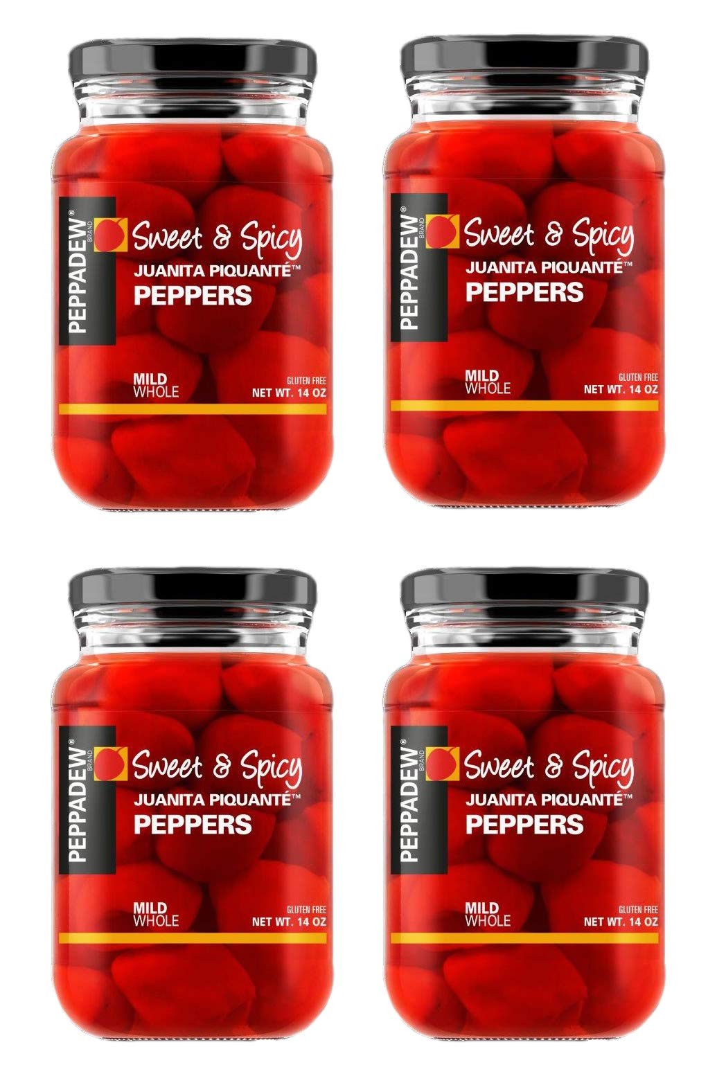 Peppadew® Sweet & Spicy Juanita Piquante Peppers, 14 14 Ounce (Pack of 4)