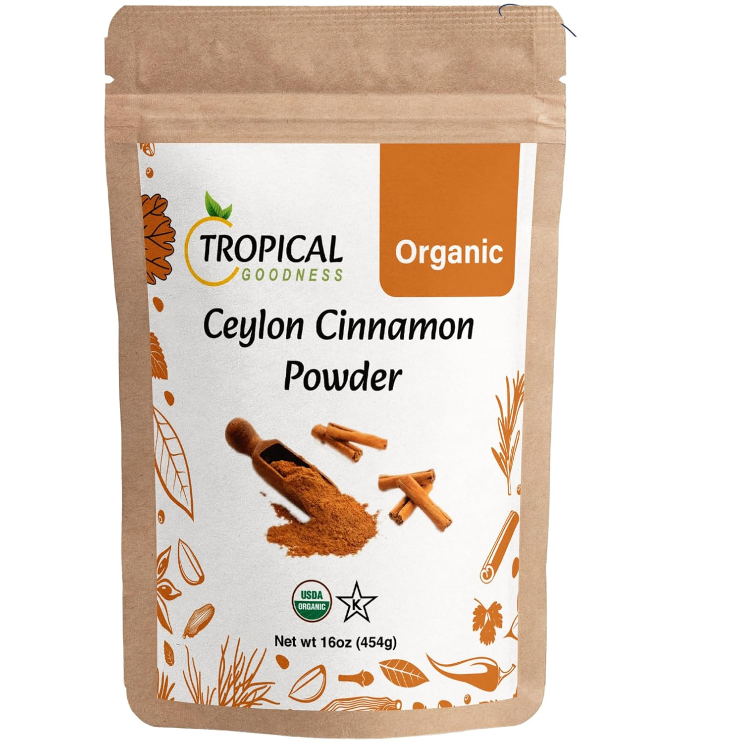 Organic Ceylon Cinnamon Powder 1 lb – Pure Sri Lanka Ground Cinnamon | Low Couma