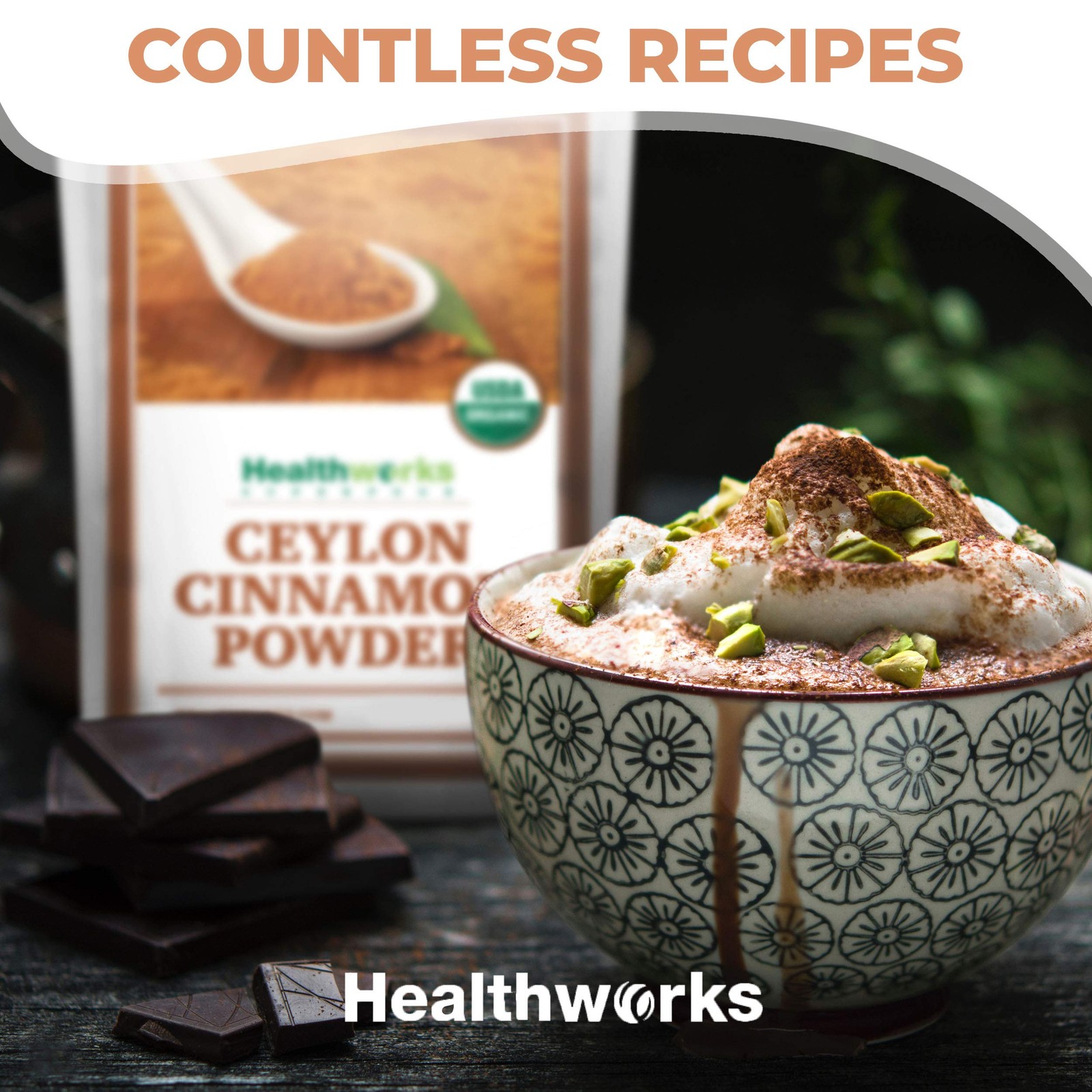 Organic Ceylon Cinnamon Powder – 16 Oz / 1 Lb – Ground Raw – Keto, Vegan & No…