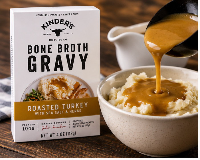 Kinder’s Roasted Turkey Bone Broth Gravy 4 x 1oz