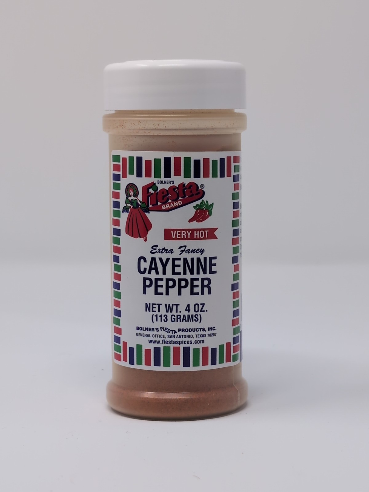 Bolner’s Fiesta Extra Fancy Cayenne Pepper 4 Ounce Plastic Shaker