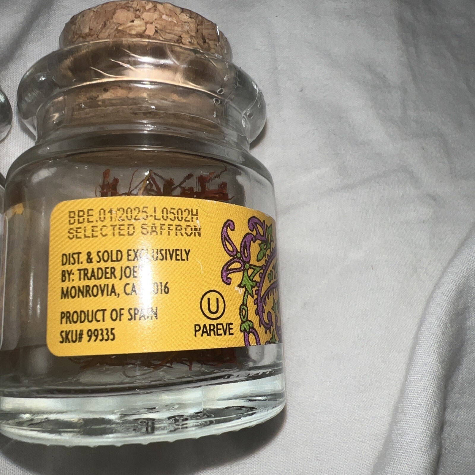 (6) TRADER JOE’S SPANISH SAFFRON – 0.025oz (0.7g) ~ NEW/SEALED! (LOT OF 6) 01/25