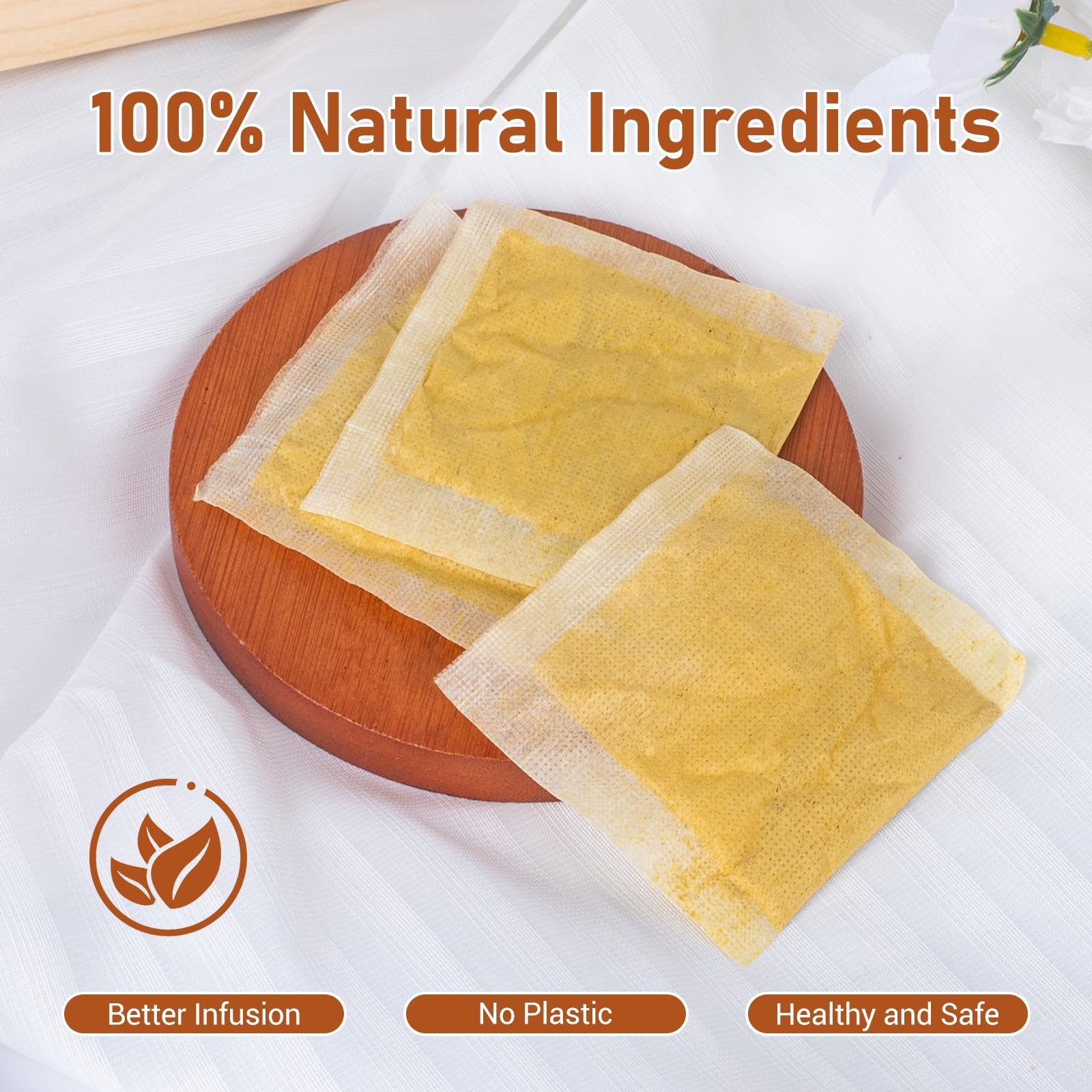 Turmeric Ginger Cinnamon Tea Bags, Pure Natural 60 Bags/1 Pack