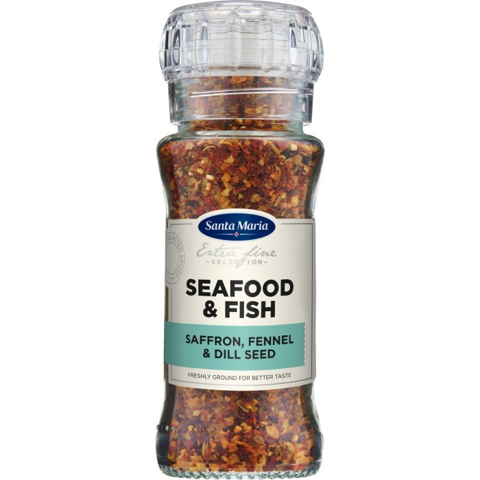 3 SANTA MARIA SEAFOOD & FISH Seasoning Grinders Saffron Fennel Dill 90g 3.1oz