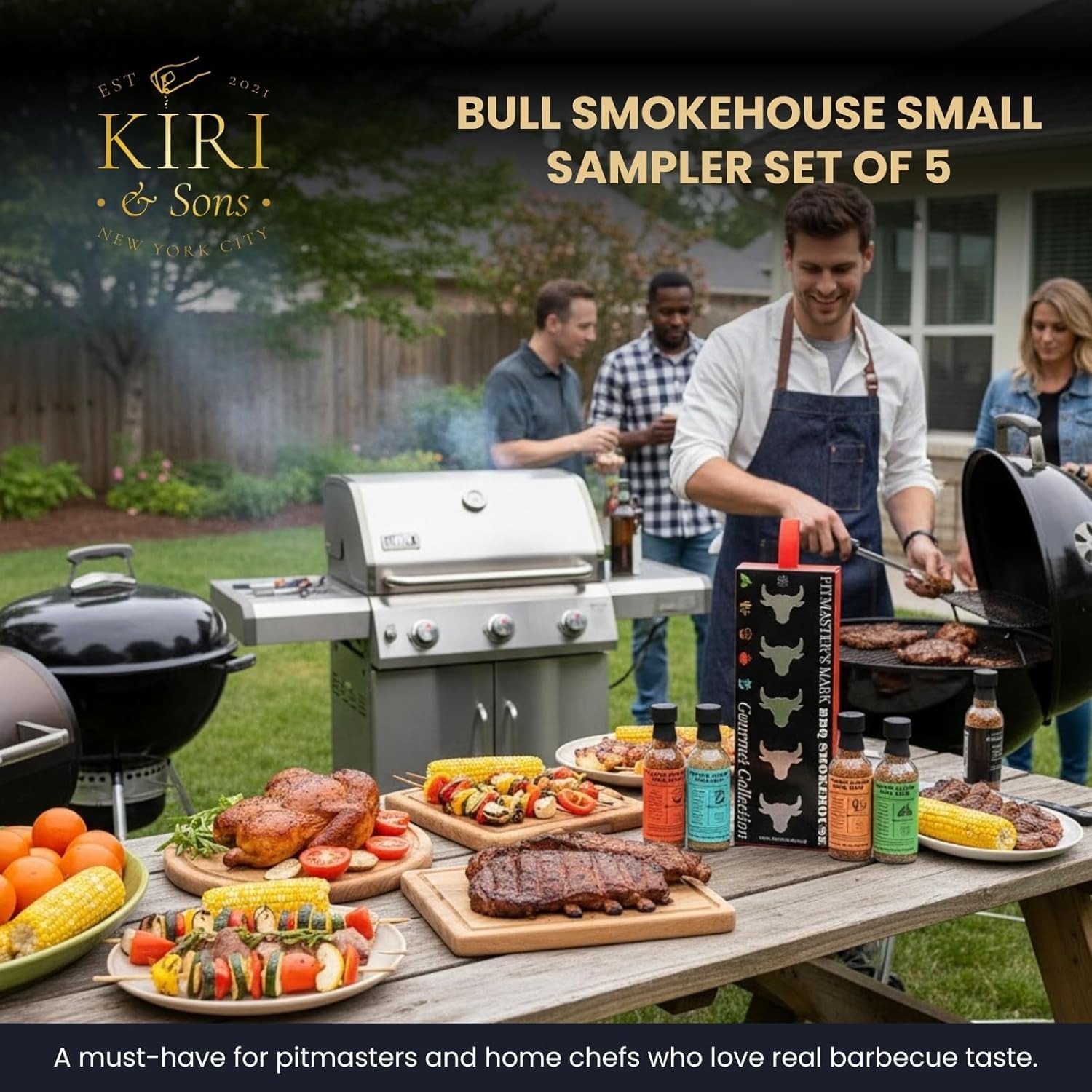 5 Piece Smokehouse BBQ Rubs Gift Set Gourmet Smoked BBQ Seasoning Blends