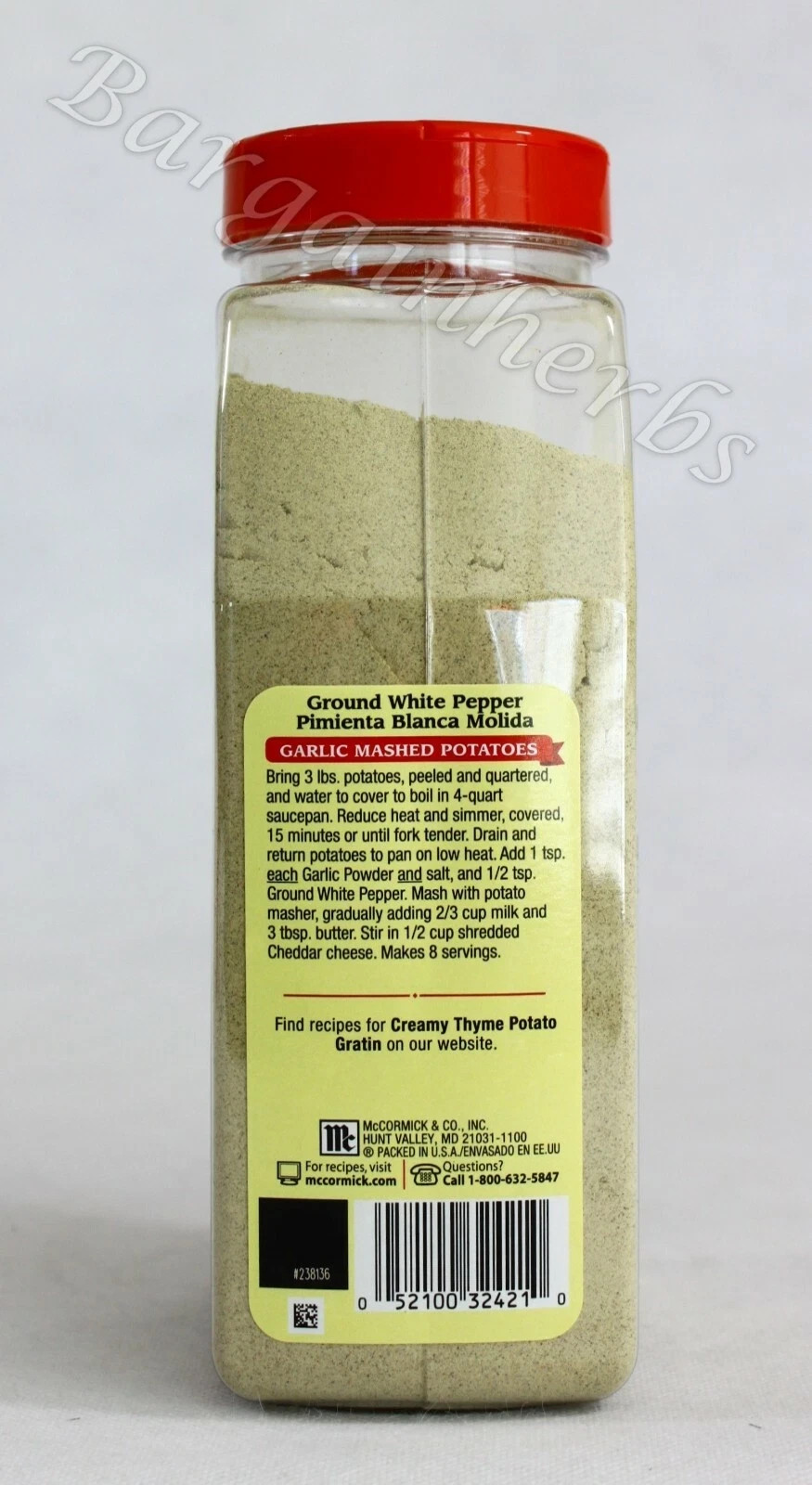 McCormick Ground White Pepper 18oz From Whole Peppercorns No Fillers Exp 10/2026
