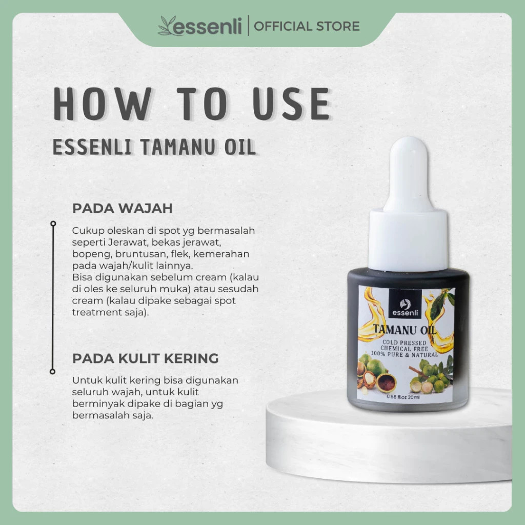 ESSENLI Tamanu Oil Cold Pressed 100% Pure