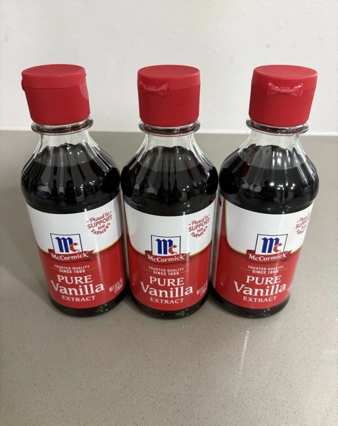 Lot Of 3 McCormick All Natural Pure Vanilla Extract, 8 fl oz