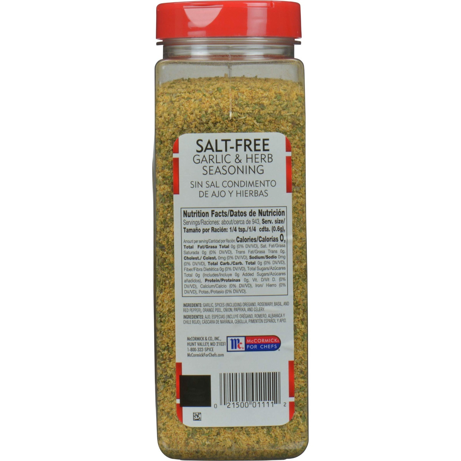 Garlic & Herb Seasoning 19 oz – Zesty Flavor for Chicken, Pasta, Salads & More