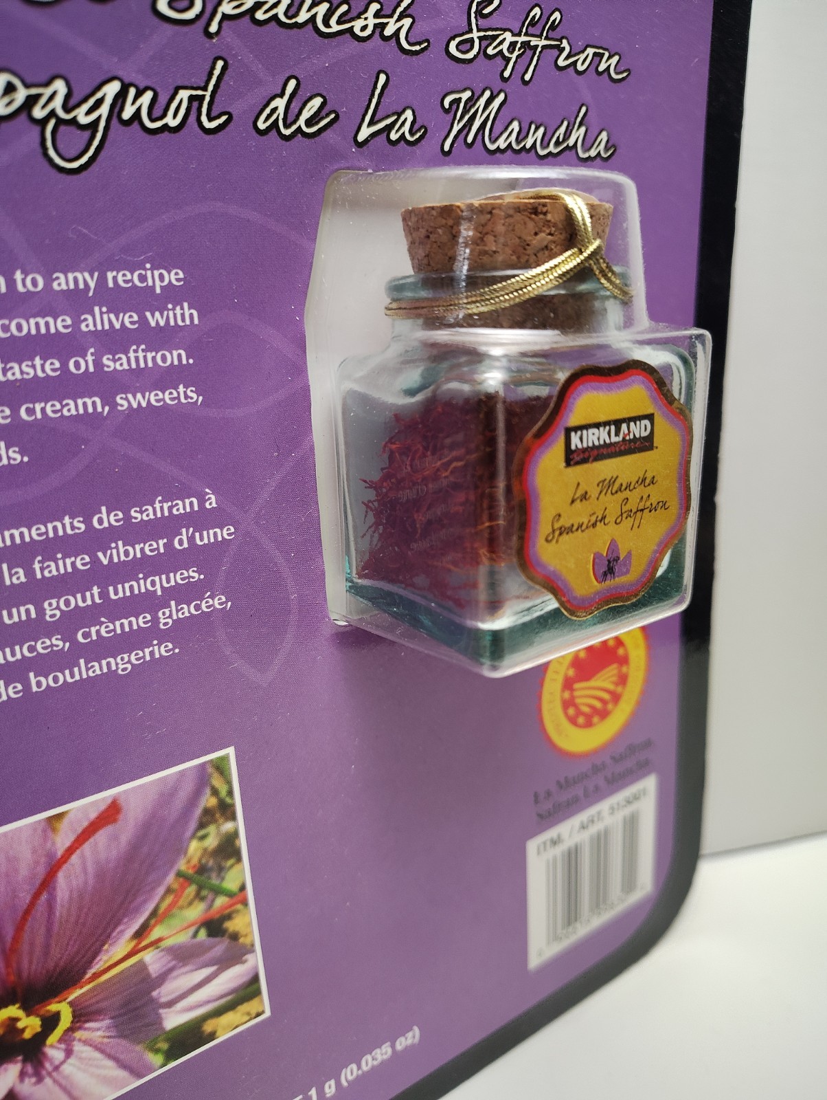 KIRKLAND Saffron 1g La Mancha Spanish Saffron New in sealed original bottle
