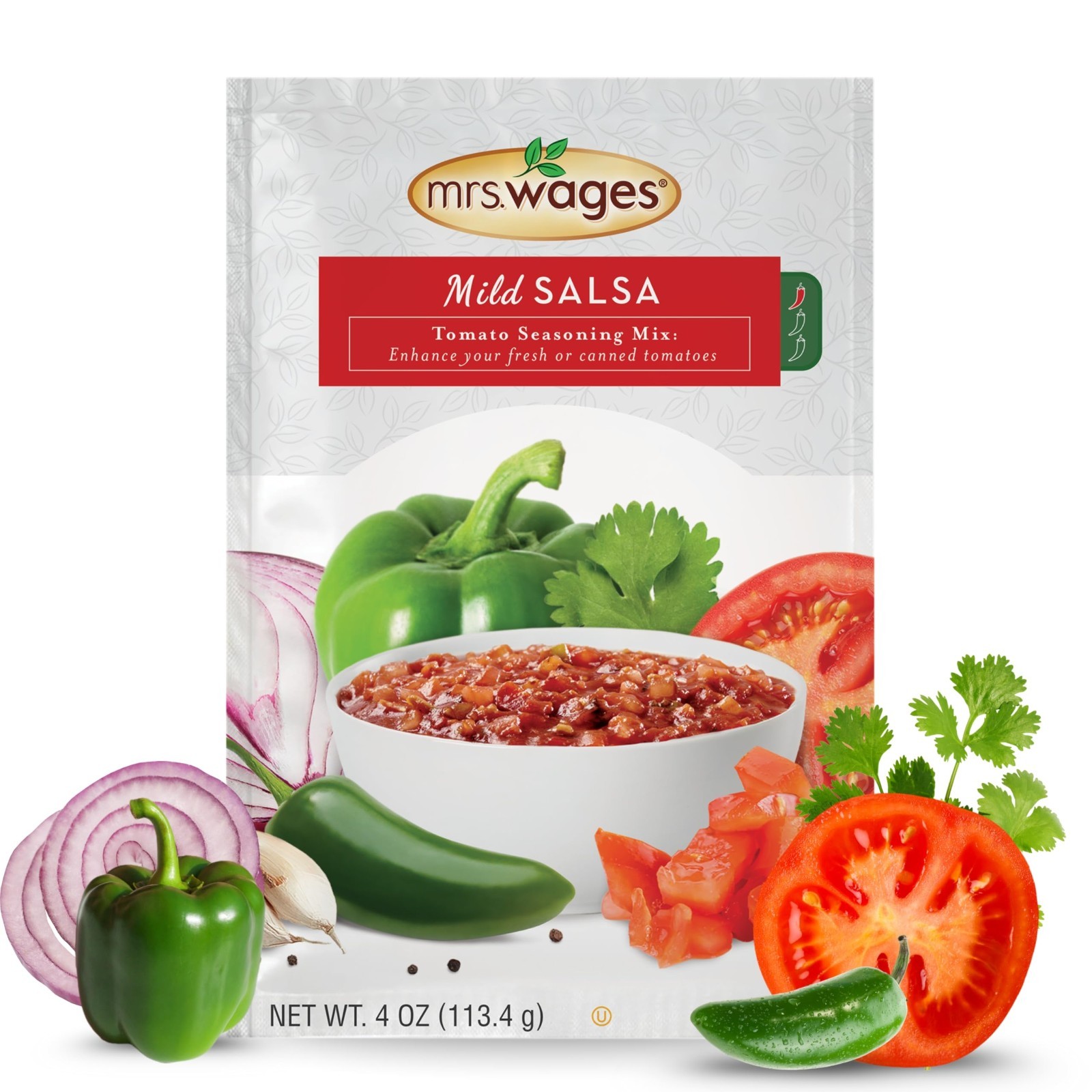 Mild Salsa Canning Mix – Easy Homemade Salsa, Mild Spice, 4 oz Packet, 12 Pack