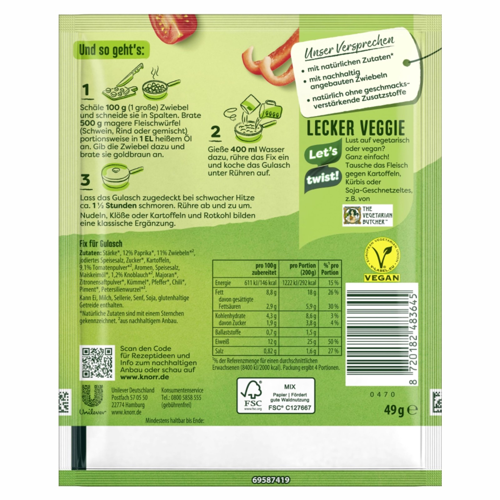 Knorr Fix goulash (Gulasch) (Pack of 4) 1.8 Ounce