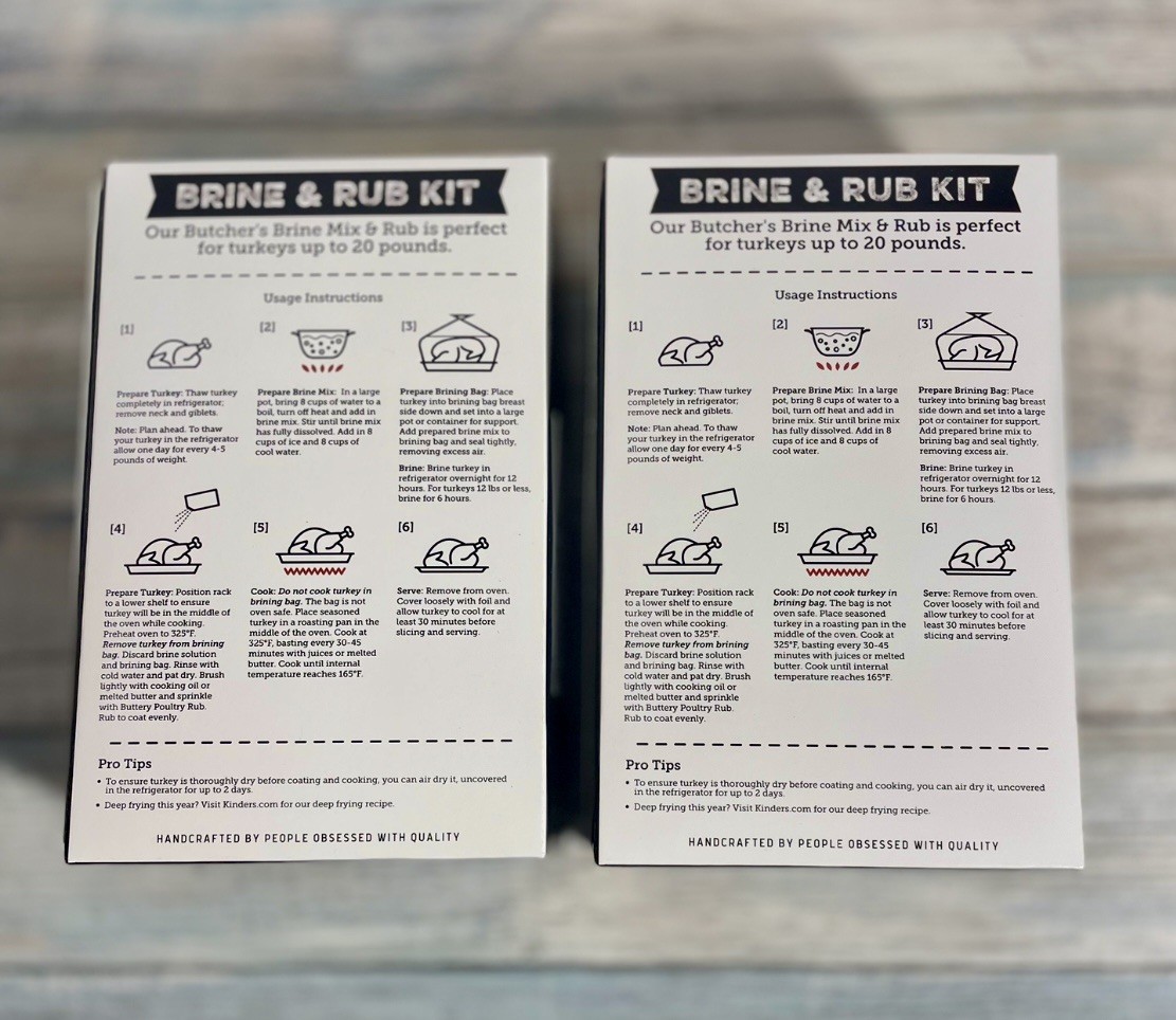 2- Boxes Kinder’s Butcher’s Turkey Brine Kit With Brine Mix & Bag – 11.25 Oz