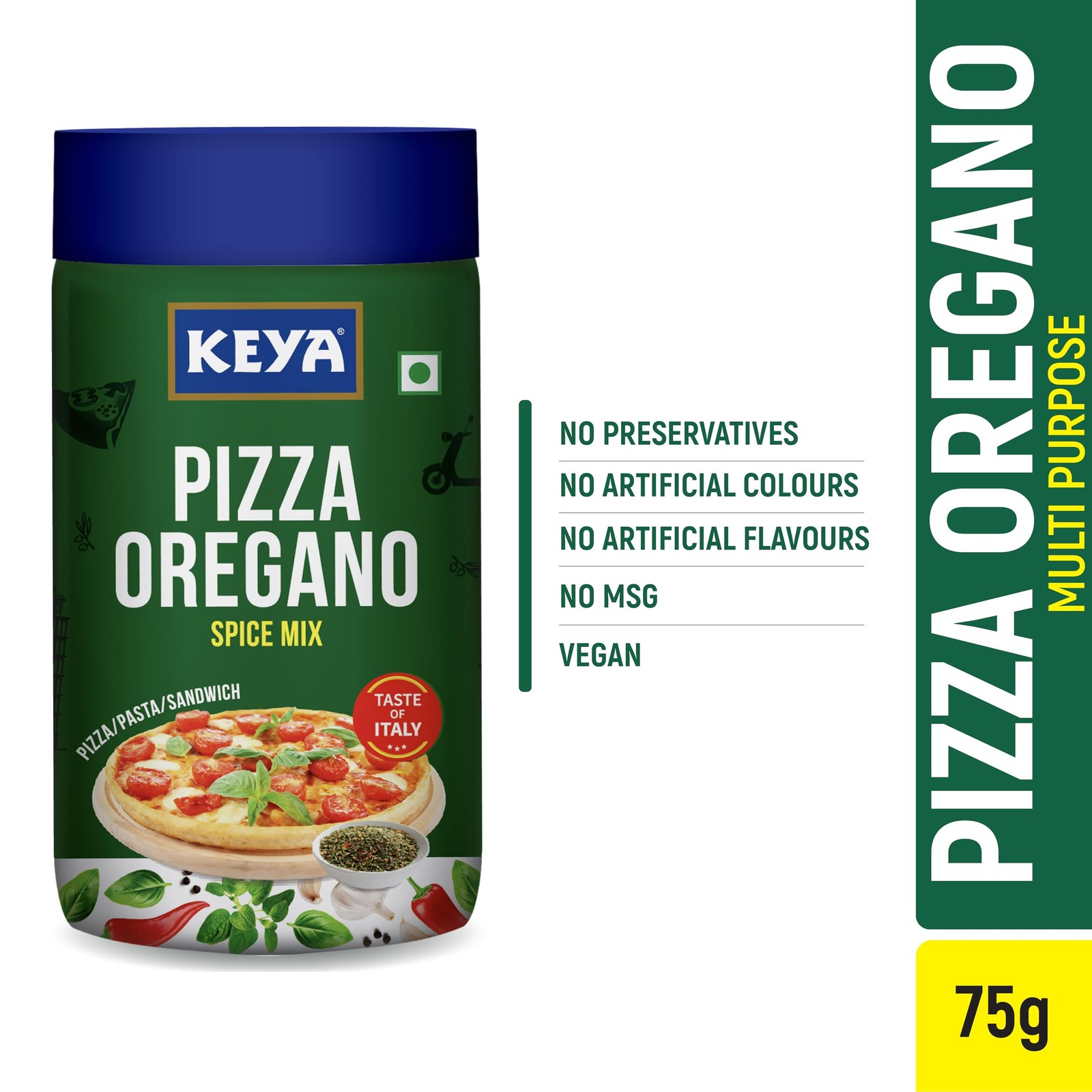 Keya Oregano & Piri Piri Spice Combo | Pizza Pasta Seasoning | Natural 2 Pack