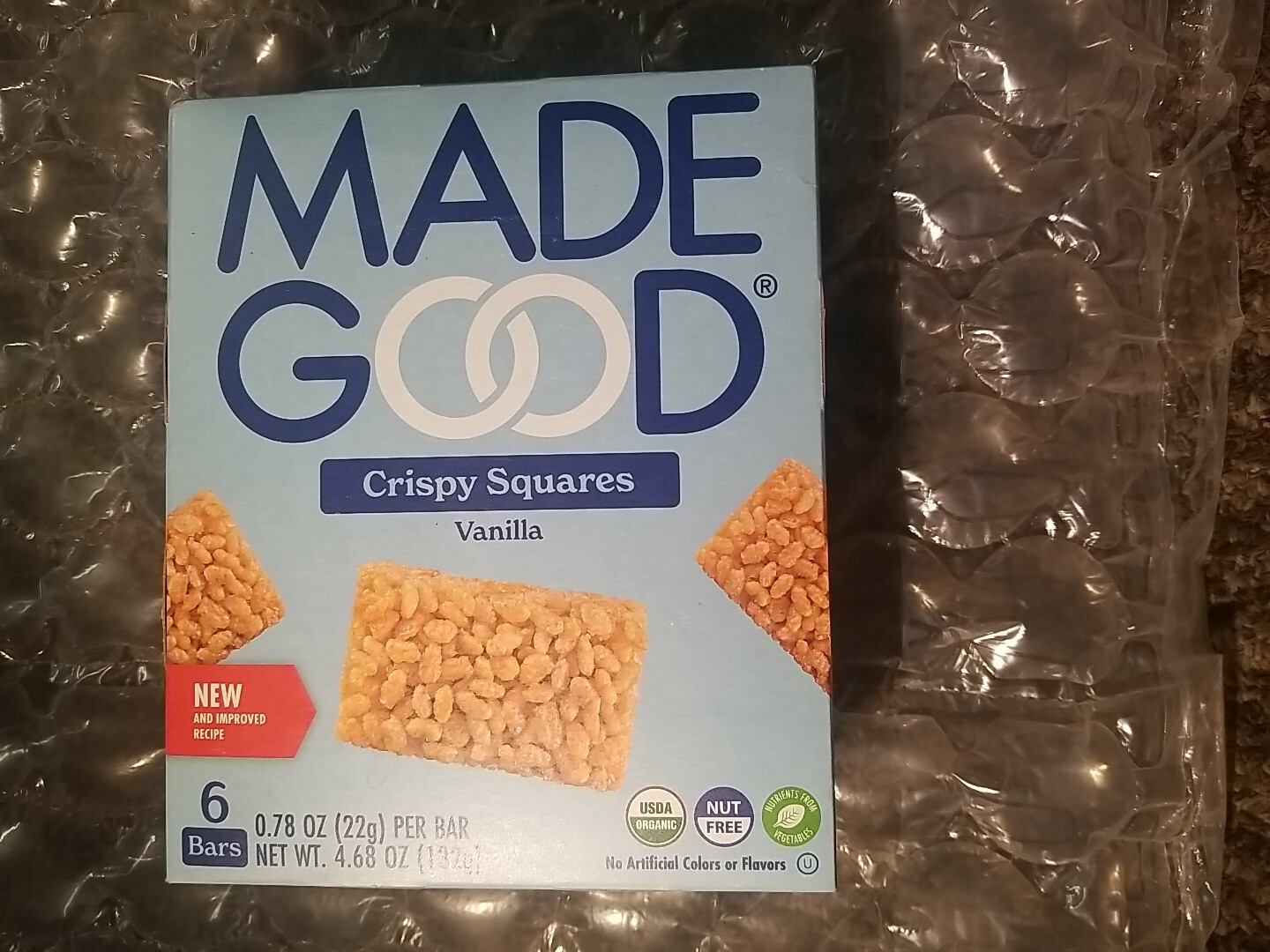 Crispy Squares, Vanilla, 6 Bars, 0.78 oz (22 g) Each