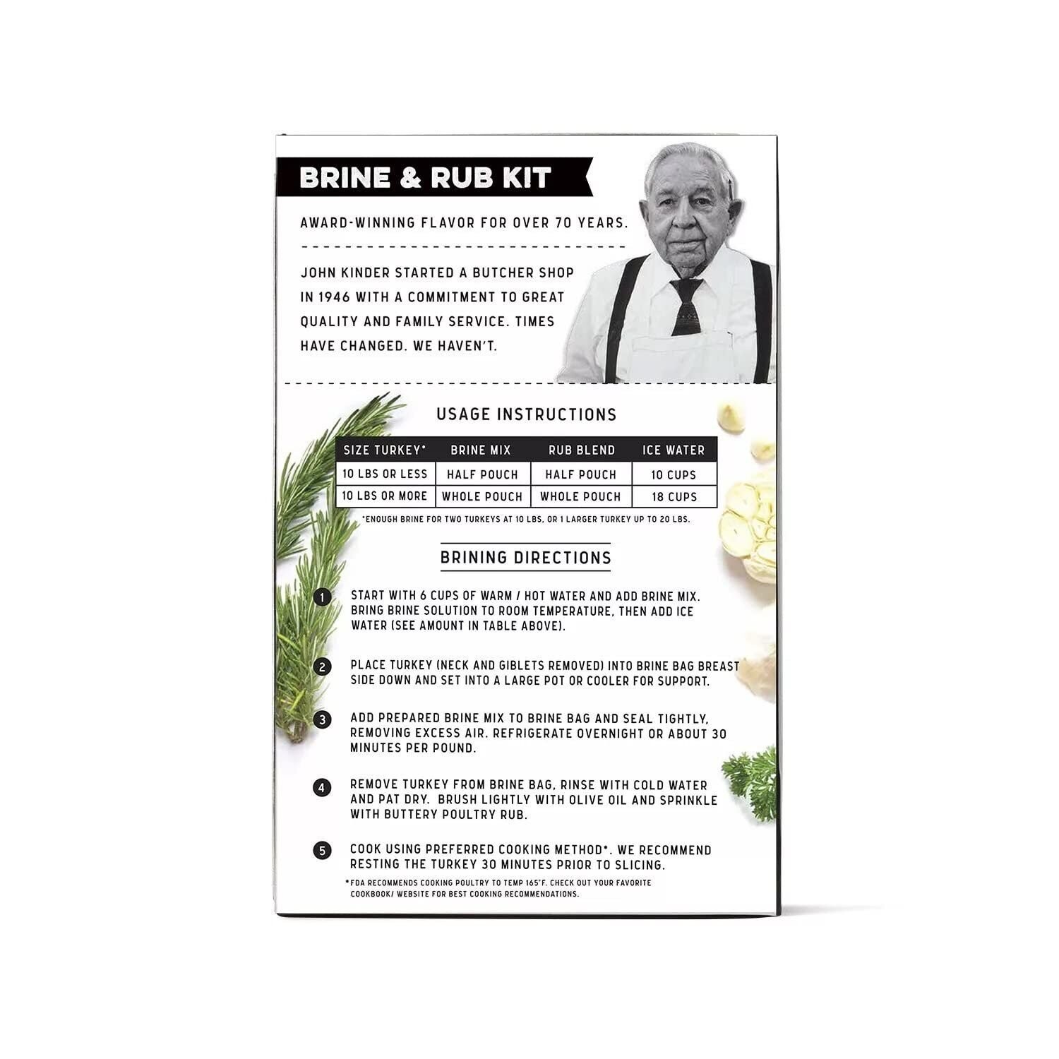Kinder’s Butcher’s Brine and Rub Kit, Includes Buttery Poultry Rub, Butcher’s…