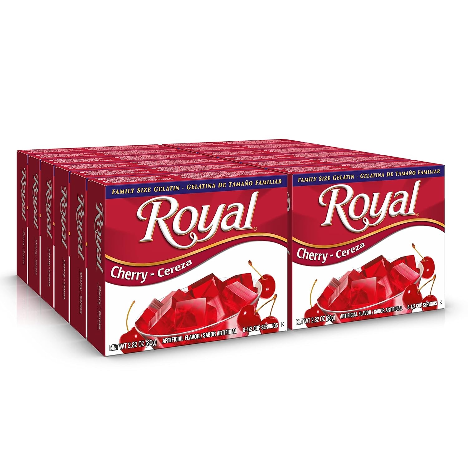 Royal Gelatin Fat Free Dessert Mix Pack of 12 6 Flavors Easy to Make 2.8 Ounce