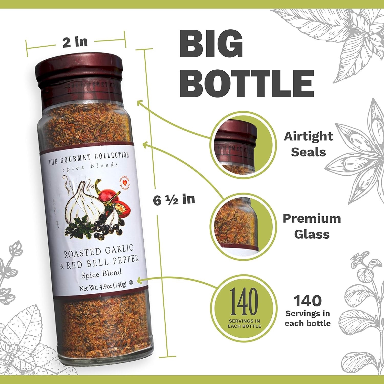 The Gourmet Collection Spice Blends Roasted Garlic and 4.9 Ounce (Pack of 1)