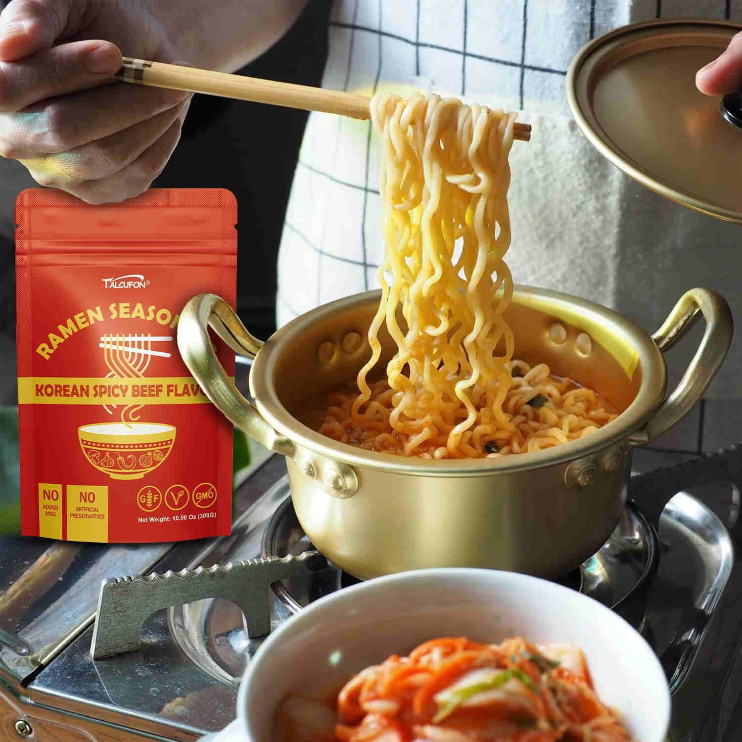 TALCUFON Korean Spicy Beef Ramen Seasoning Reduced Salt GlutenFree Vegan Kore…