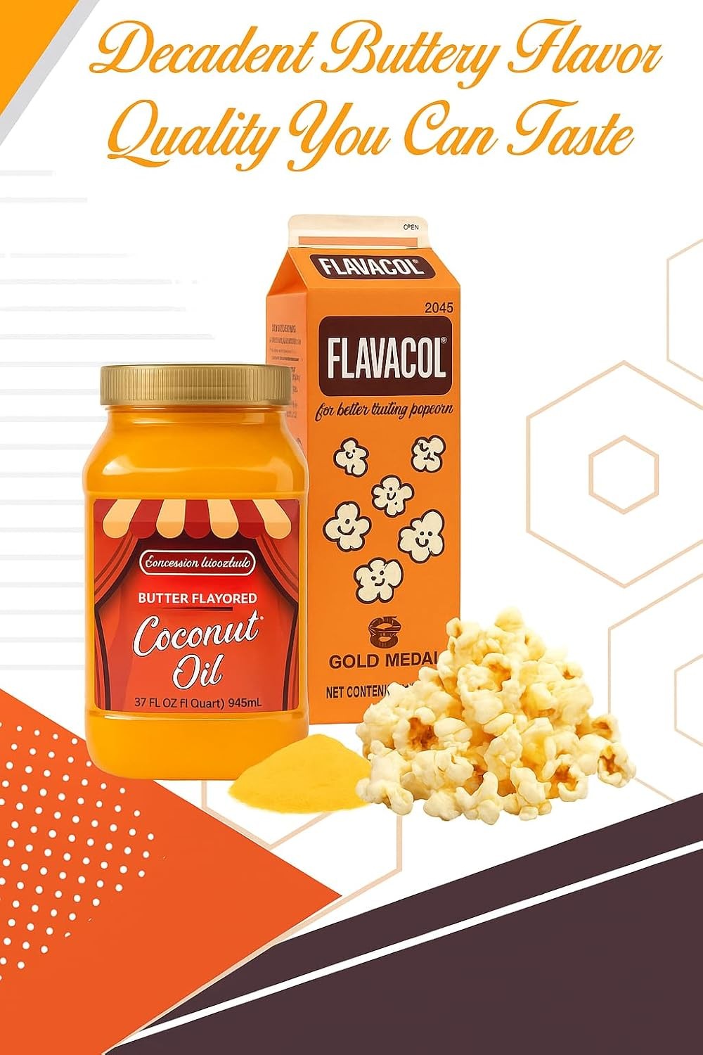 – Flavacol Popcorn Seasoning Salt 35oz & Concession Essentials Coconut Oil 32…