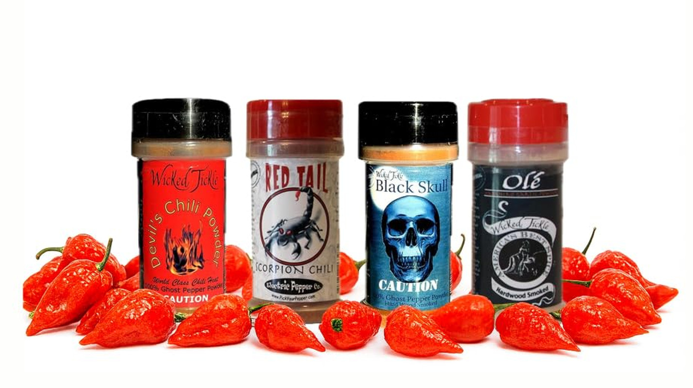 Chili Powder Gift Set, 4 Pack – Ghost, Smoked Ghost, Scorpion, Habanero Garlic S