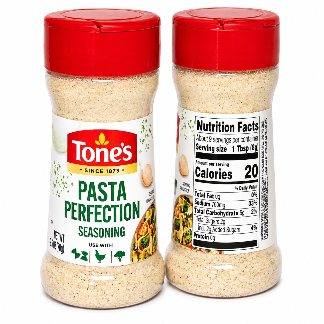 Tones Pasta Perfection Seasoning 2 Pk Garlic Herb Creamy Pasta Chicken Blend 5oz