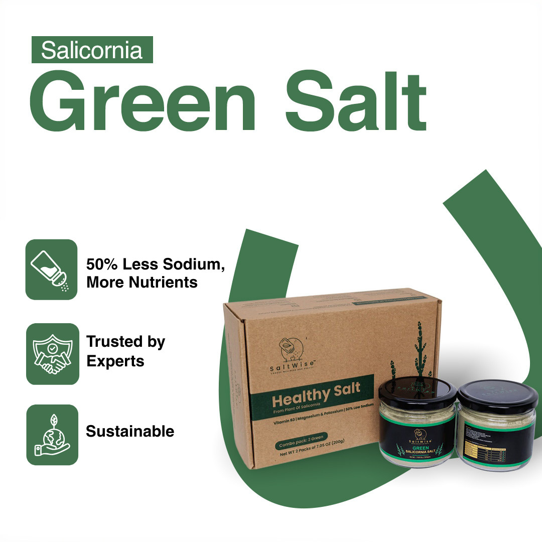 Green Salicornia Salt- Low Sodium Substitute, No additive, Organic, Umami 14.1oz