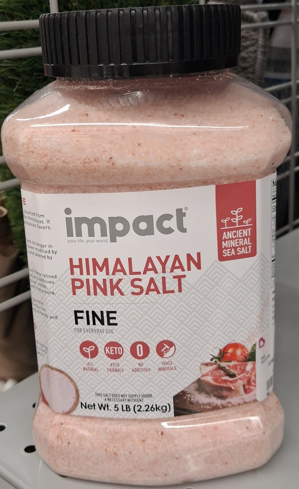 Impact Himalayan Pink Salt Fine Grain 5 lb All Natural Keto No Additives