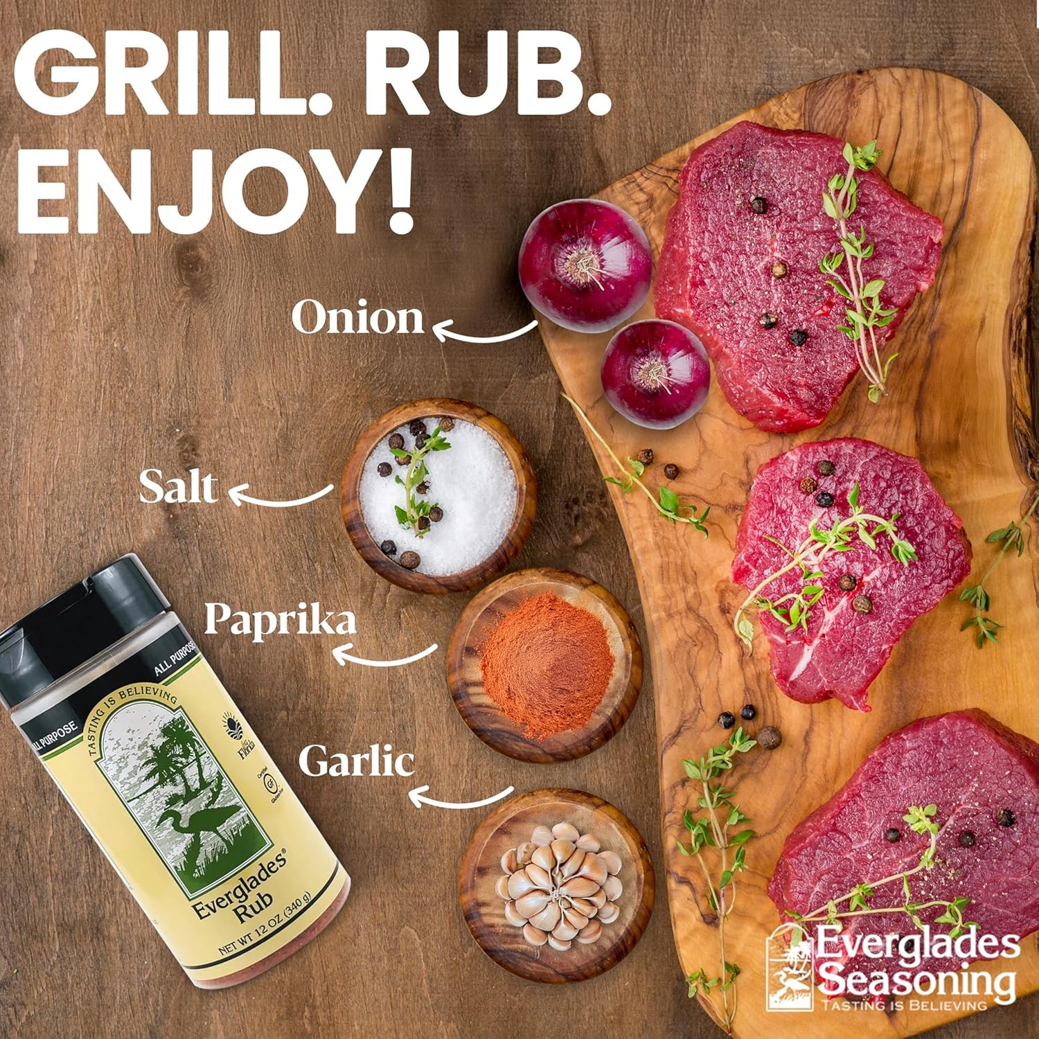 Everglades Rub Seasoning 12 oz. Sweet & Spicy BBQ Dry Rub for Meat 6-Pack