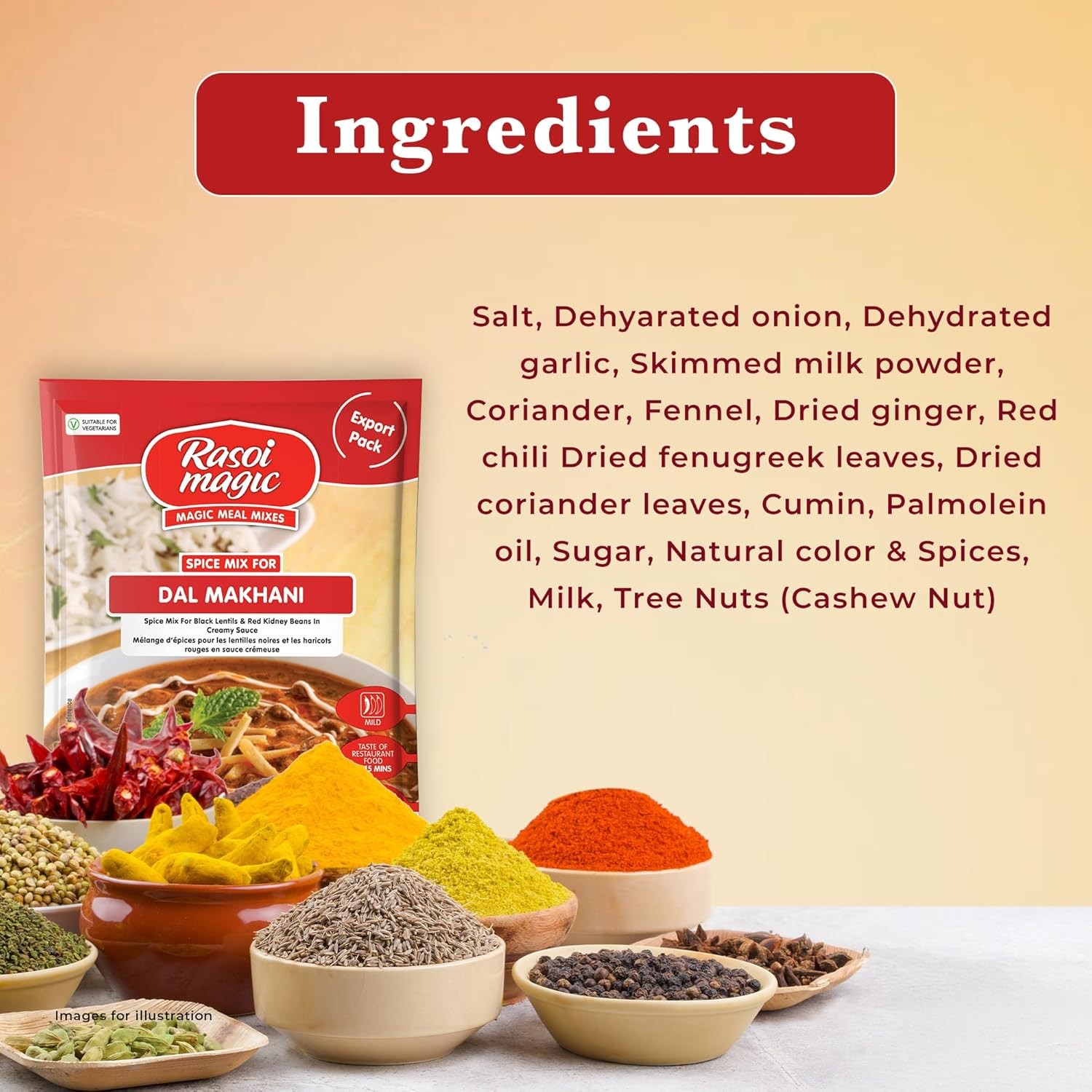 Rasoi Magic Spice Mix for Dal Makhni 50g (Pack of 3) Ready to cook Mix