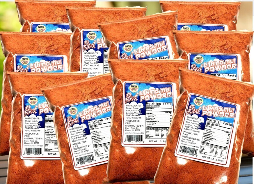 🌺TEN (10) RED LI HING MUI POWDER 1.5 LB (24oz) FAST SHIPPING – NEW STOCK