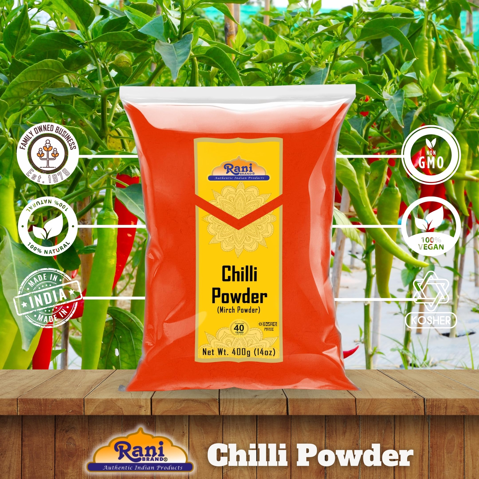 Rani Chilli Powder (Mirchi) Ground Indian Spice 14oz (400g)