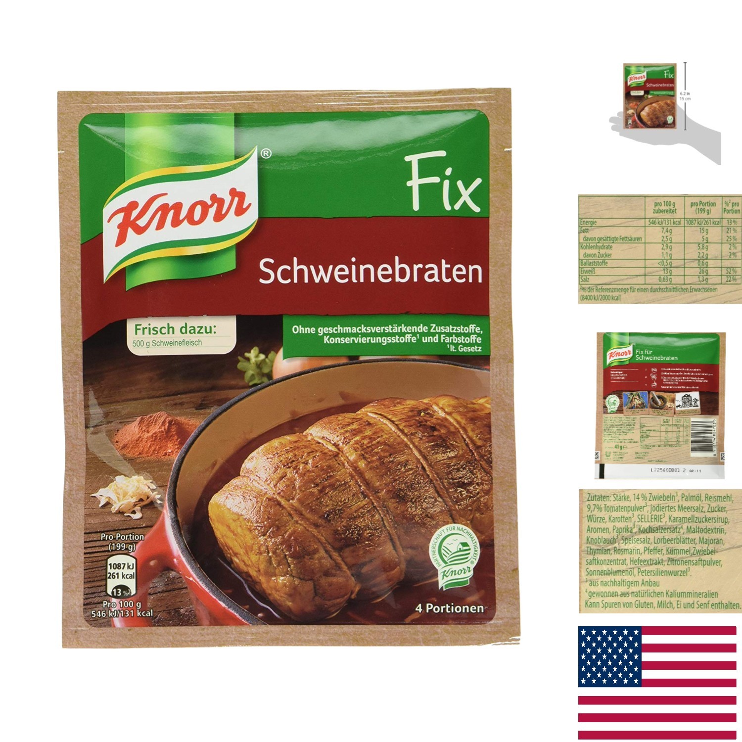 Fix Schweinebraten Seasoning Pack of 4 | Easy Prep for Hearty Pork Dishes