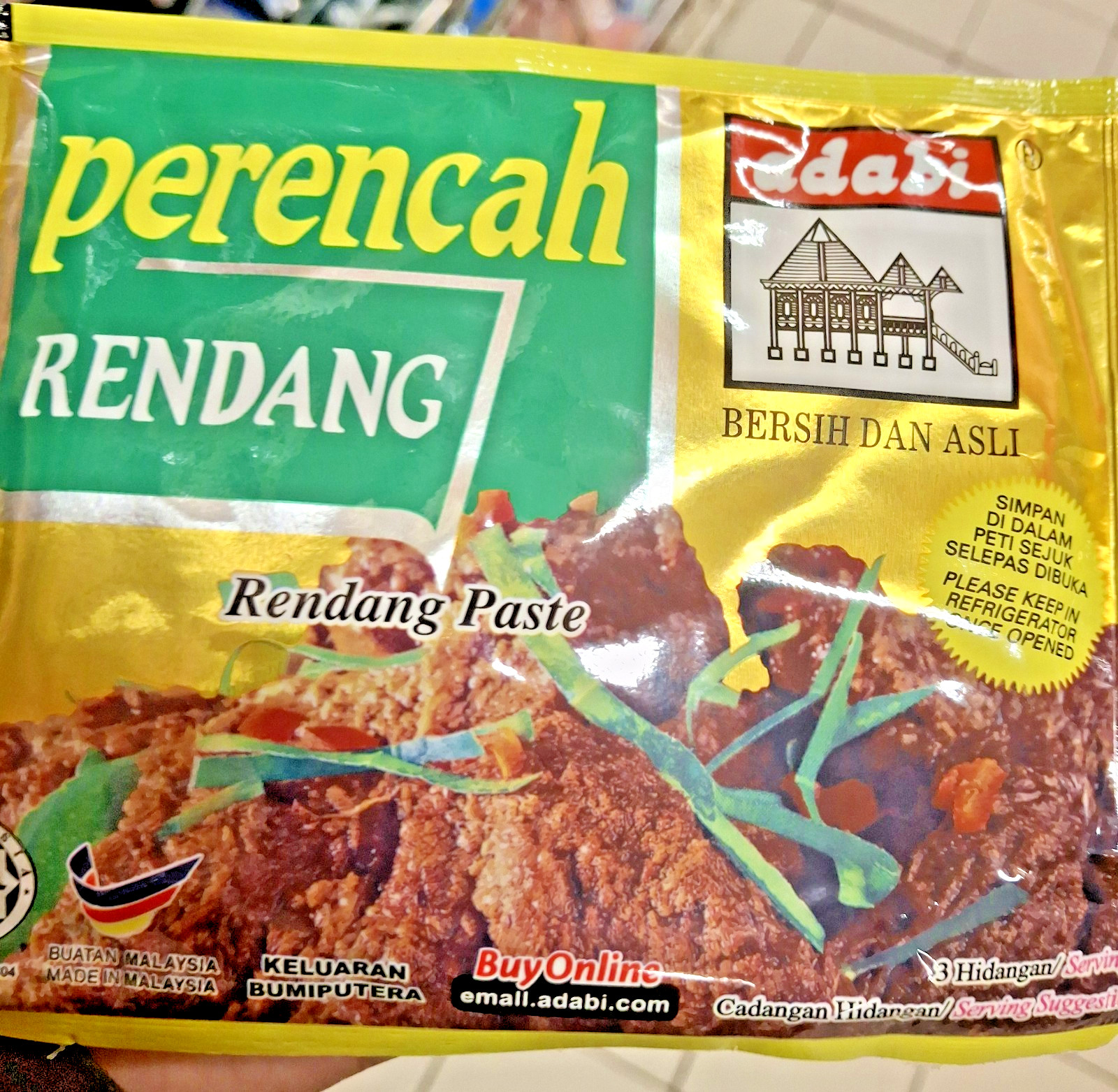 4 x Adabi Rendang Paste 120g – Authentic Malaysia Spicy Beef Chicken Stew /Halal