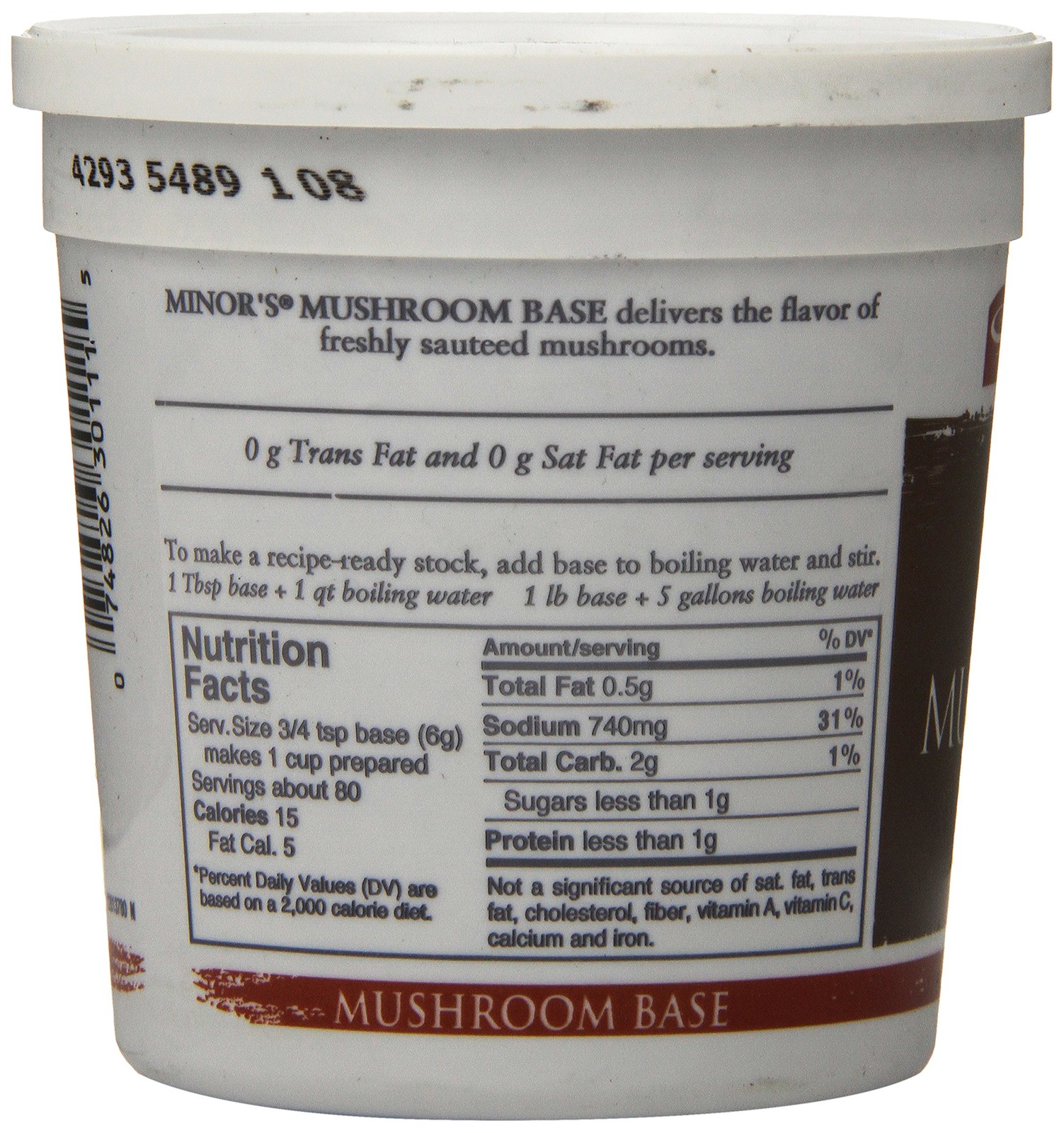 Minor’s Mushroom Base 1 Pound Gluten Free No Msg Enhance Soups Sauces And More