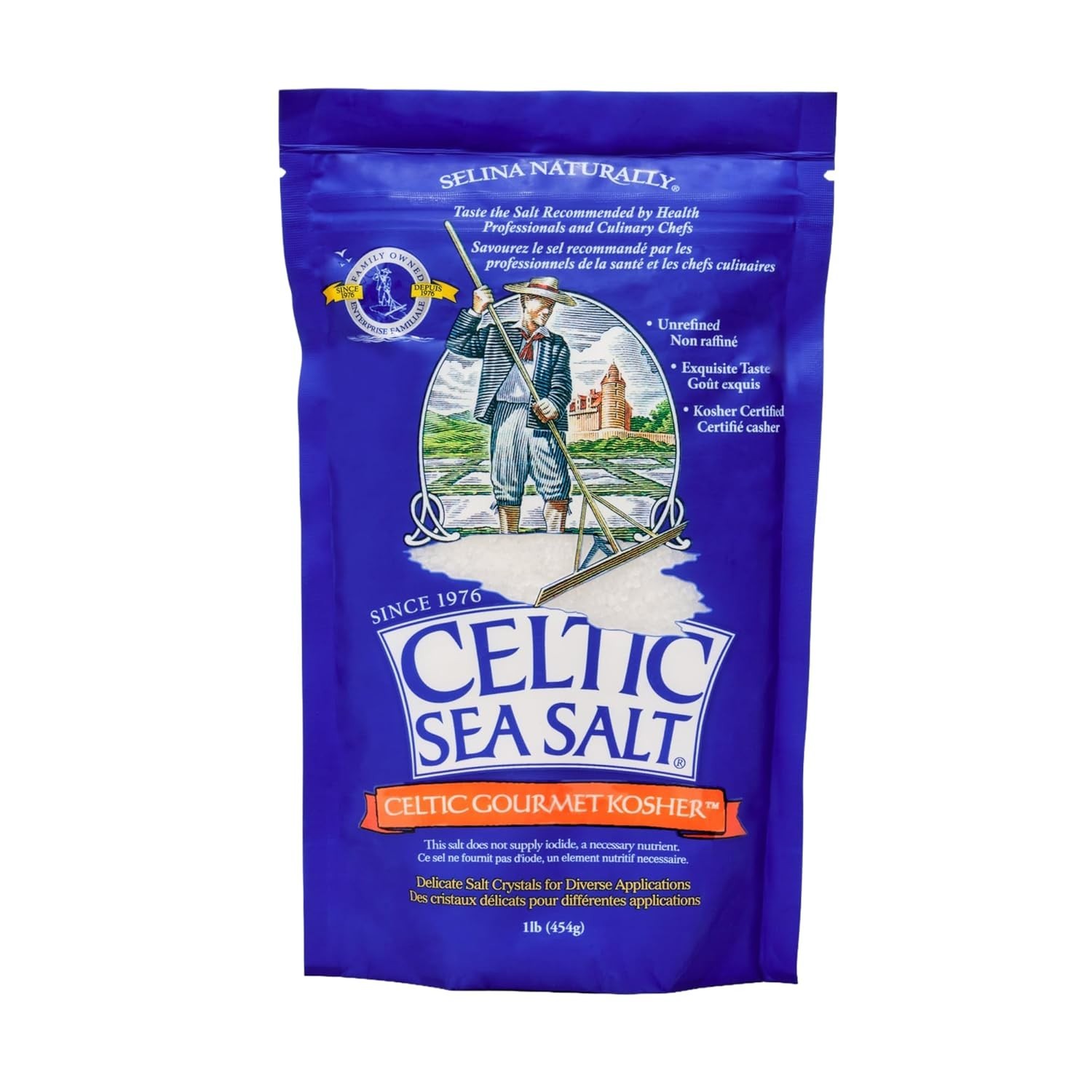 Light Grey Celtic Sea Salt 1 Pound Resealable Bag – Additive-Free, Delicious Sea