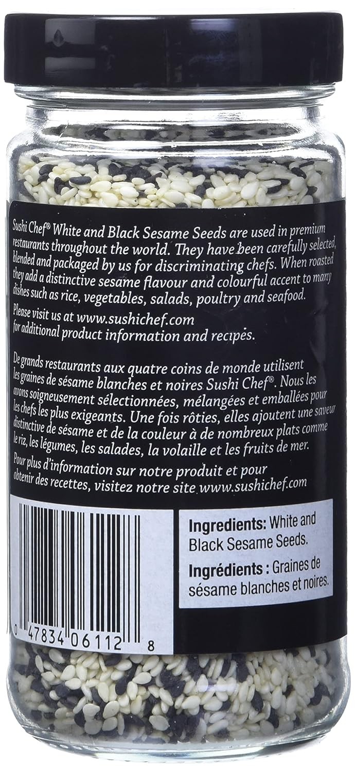 Sushi Chef Tuxedo Black & White Sesame Seeds 3.75 oz (Pack of 12)
