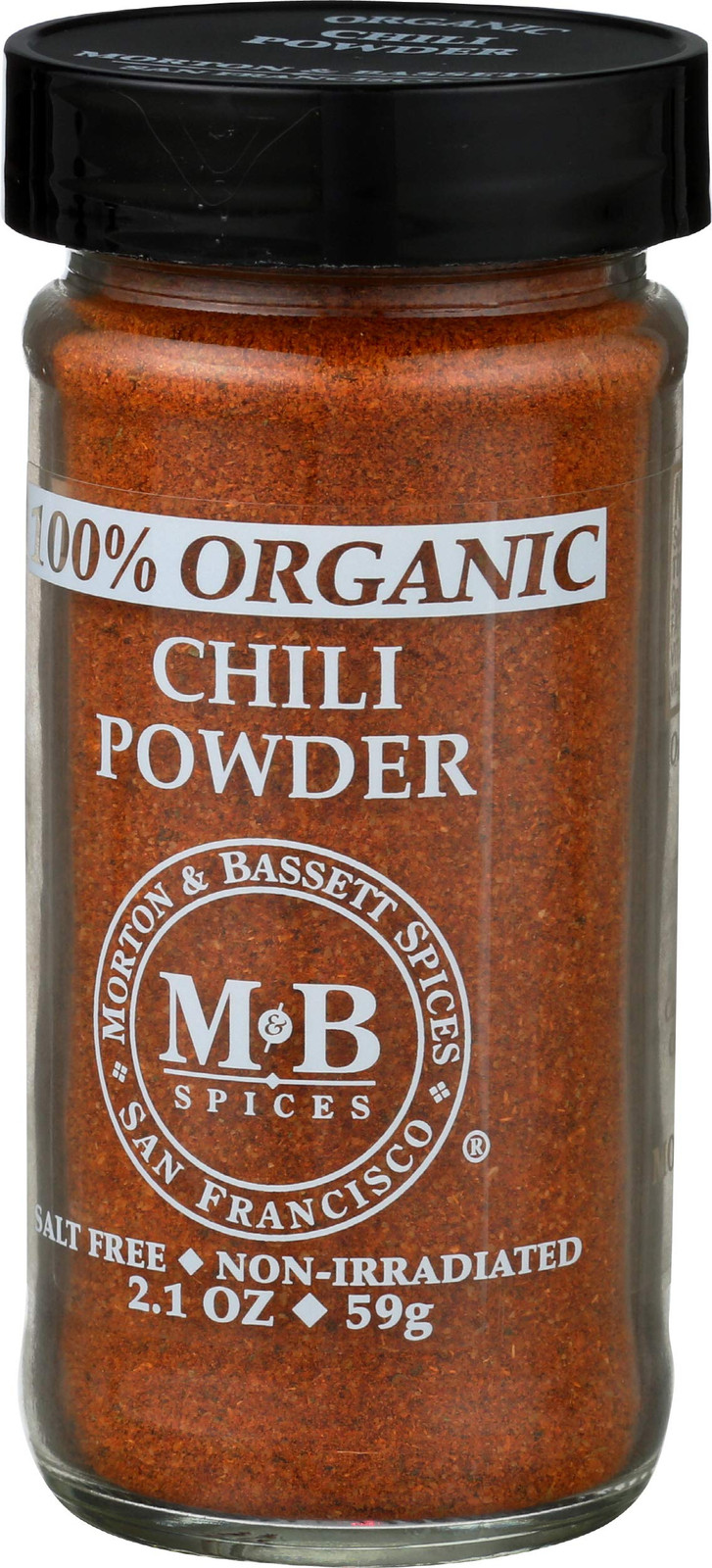 MORTON BASSET Organic Chili Powder 2.1 Ounce All Natural Seasoning