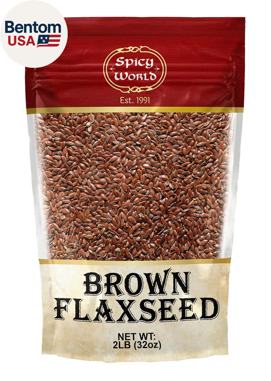 Brown Flaxseed 2 LB Bag – Non-Gmo, Whole, High in Fiber & Omega-3, Keto Friendly