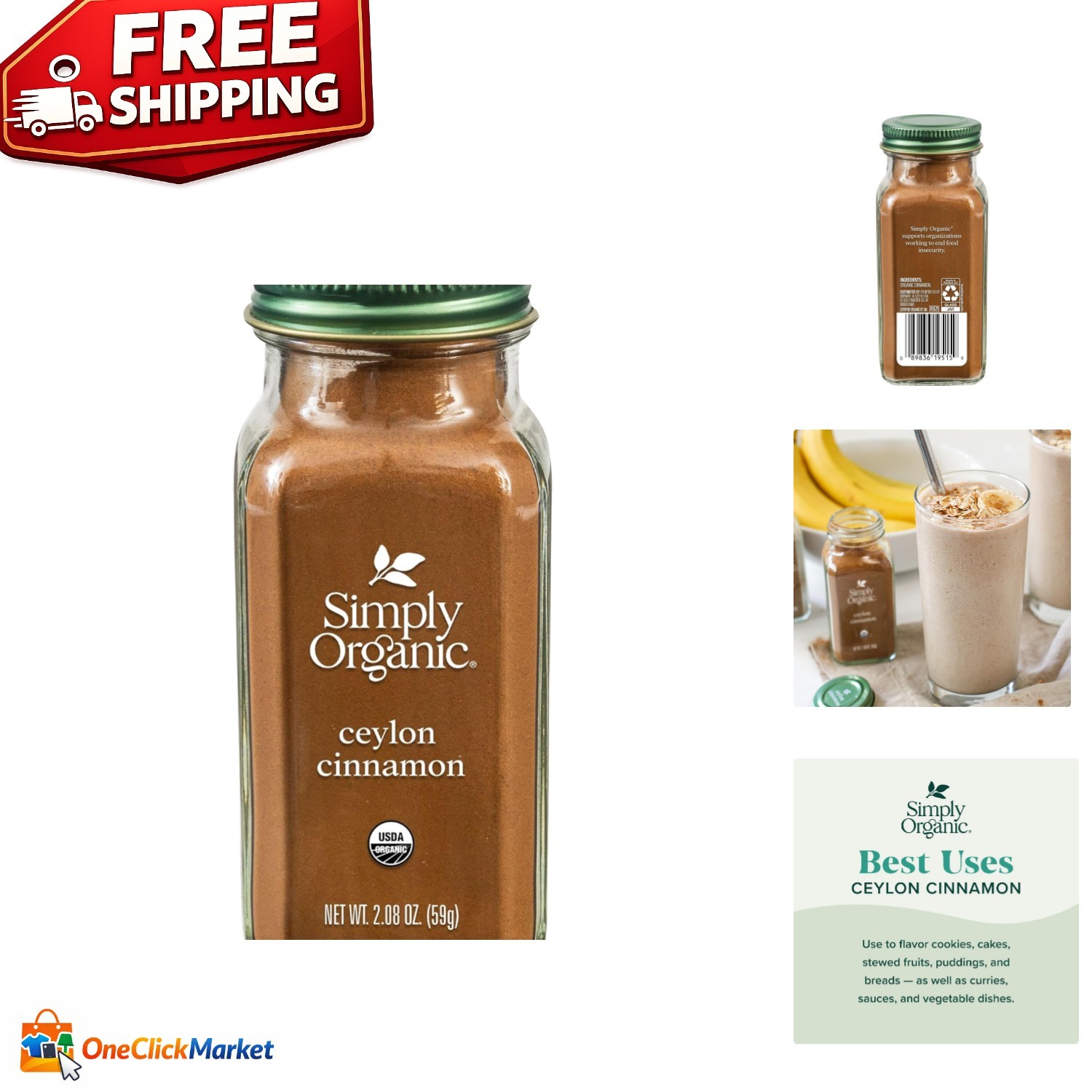 Gourmet Organic Ceylon Ground Cinnamon 2.08 Oz – A Must-Have in Your Pantry
