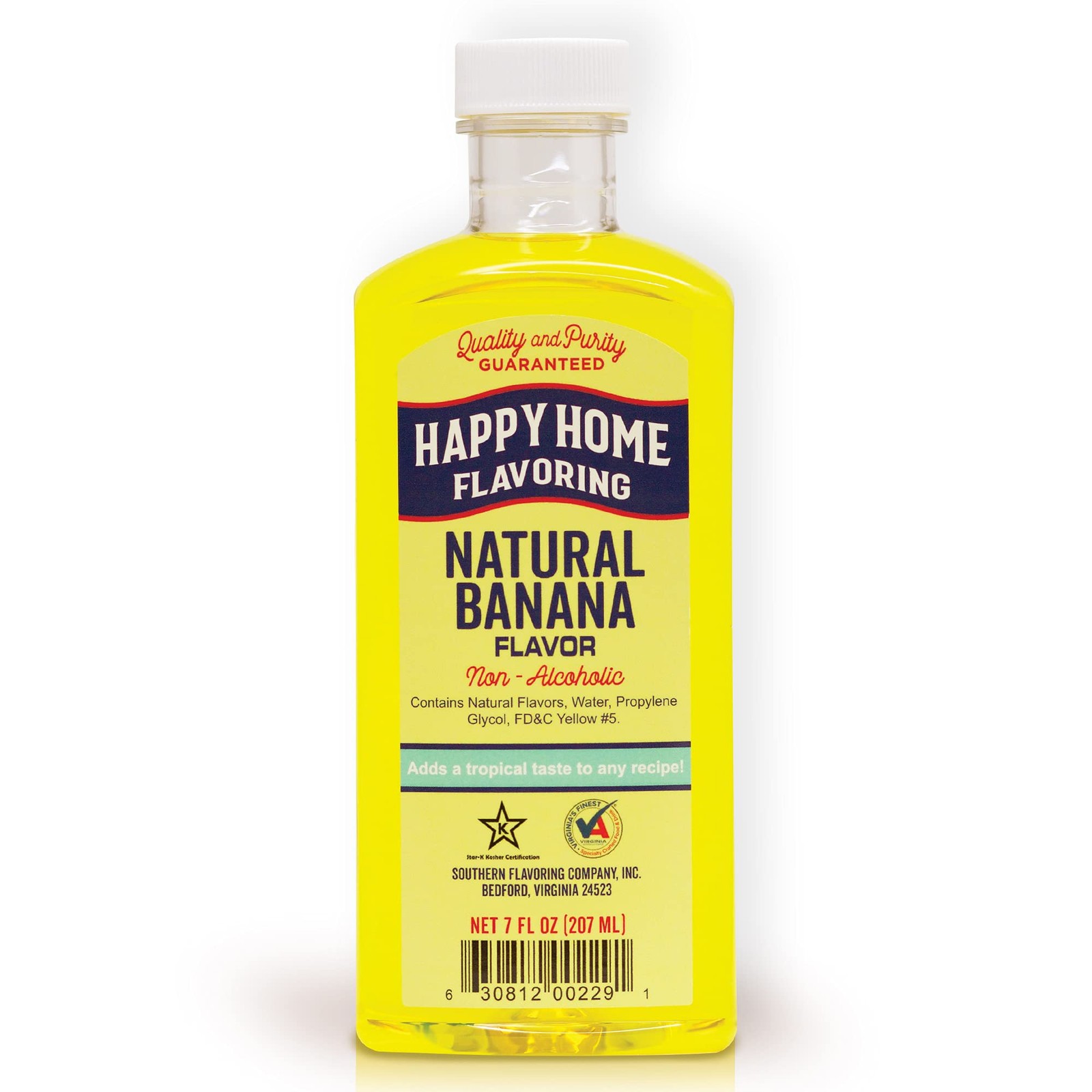 Natural Banana Flavoring, Non-alcoholic, Certified Kosher, 7oz.