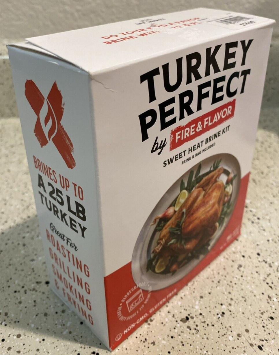 Fire & Flavor Sweet Heat Turkey Perfect Brine – Turkey Brine Kit w/ Brine & Bag