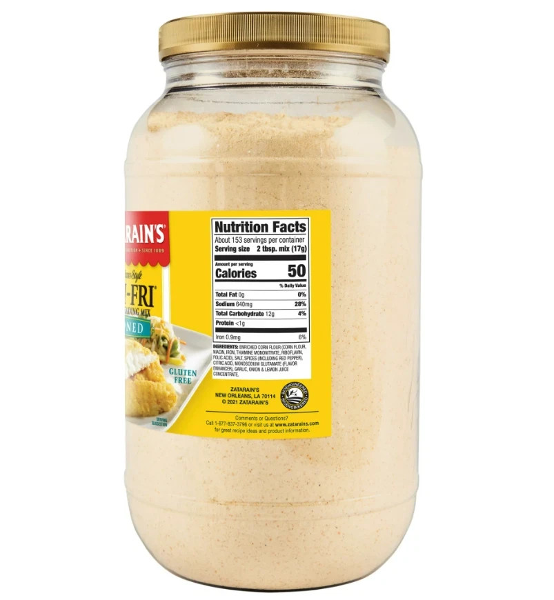 Zatarain’s Gluten Free Seasoned Fish Fri, 5.75 lb Jar