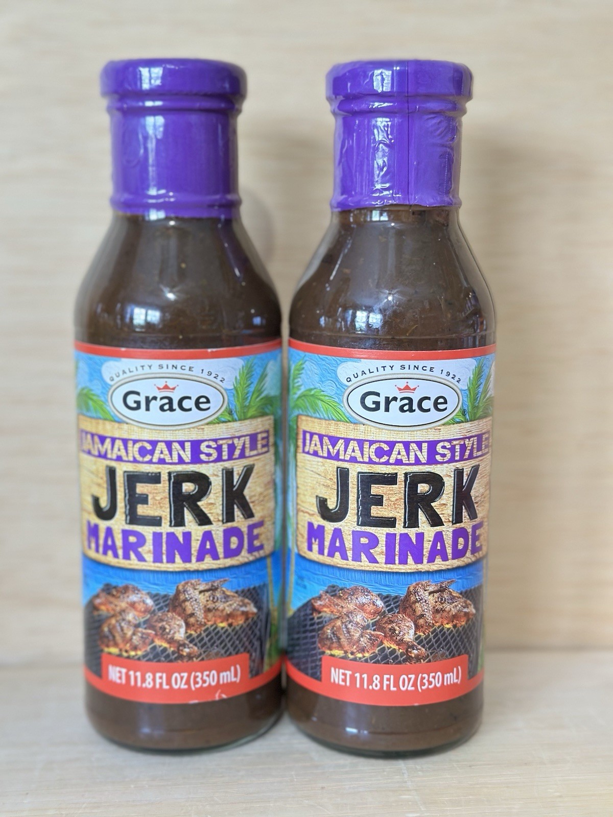 Lot 2-Grace Jamaican Jerk Marinade for Chicken Pork Fish Seafood Authentic-6/26